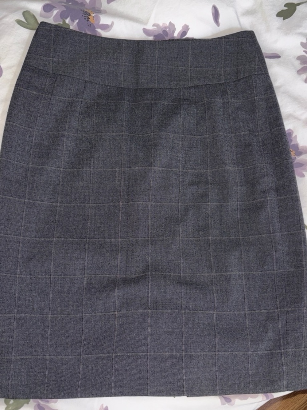 Banana Republic Gray Windowpane Pencil Skirt